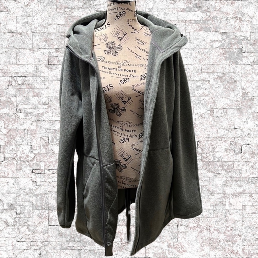 Duluth Trading Co Women’s Shoreline Fleece Green Hooded Jacket